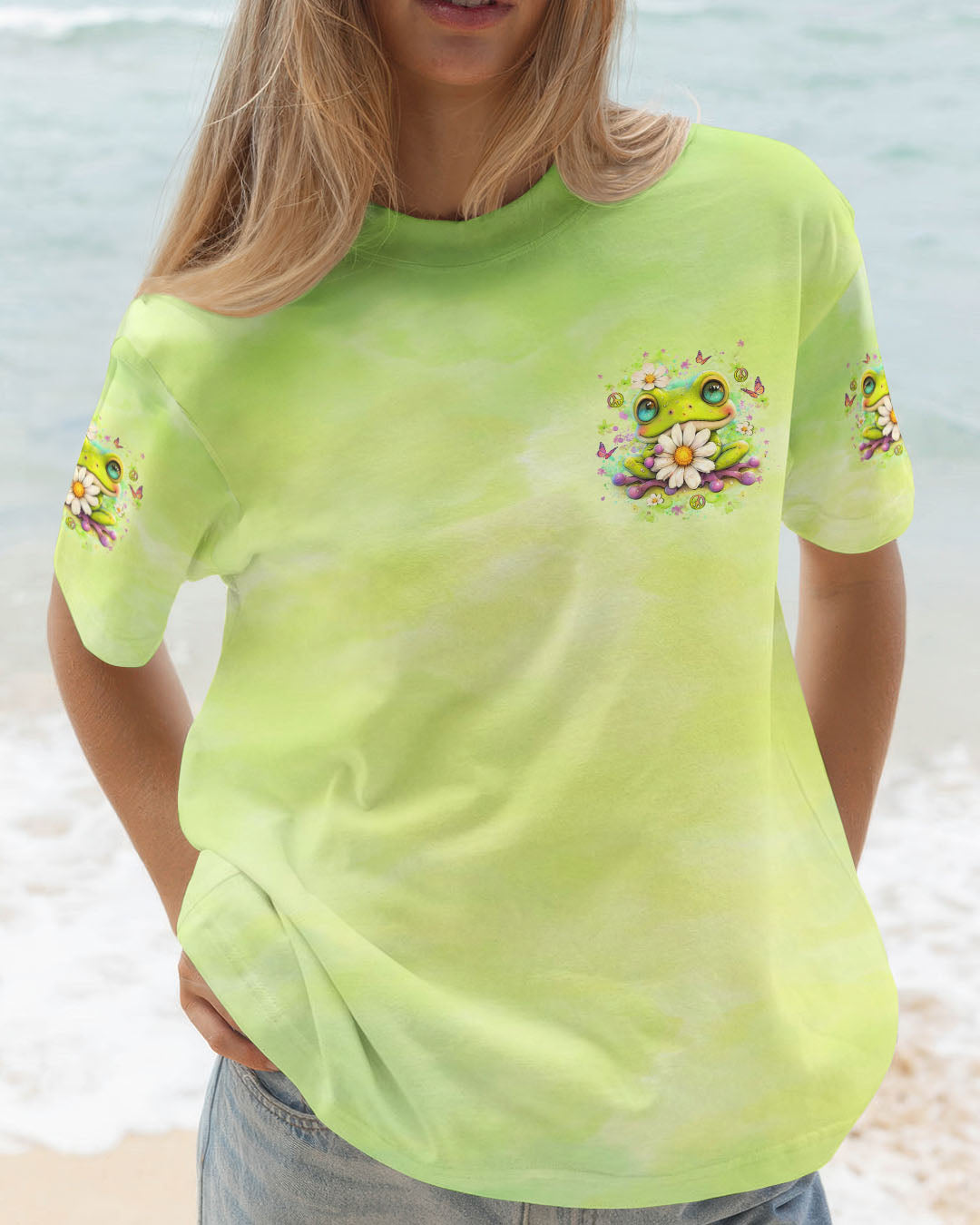 BE YOU THE WORLD WILL ADJUST FROG ALL OVER PRINT - YHLT1007252