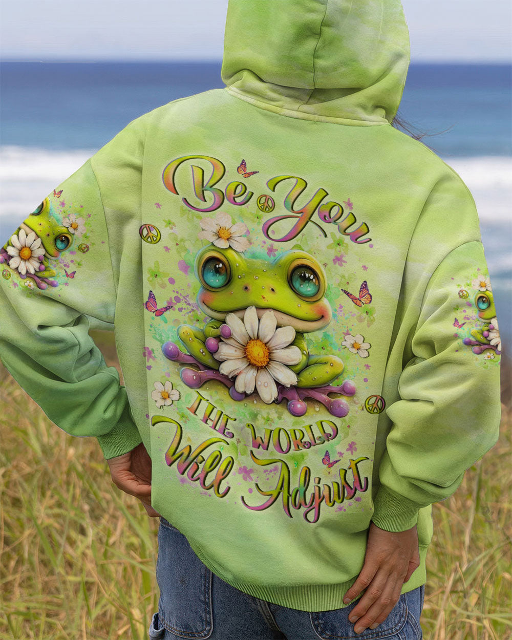 BE YOU THE WORLD WILL ADJUST FROG ALL OVER PRINT - YHLT1007252