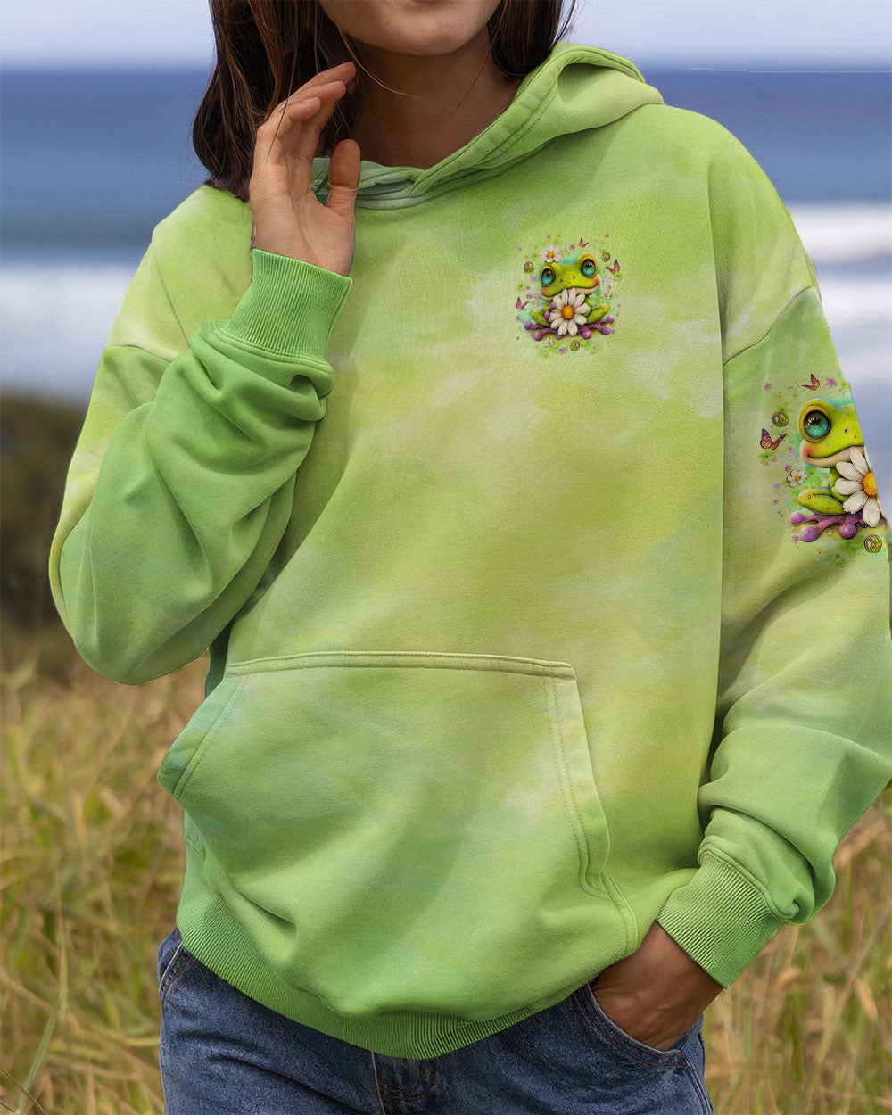 BE YOU THE WORLD WILL ADJUST FROG ALL OVER PRINT - YHLT1007252