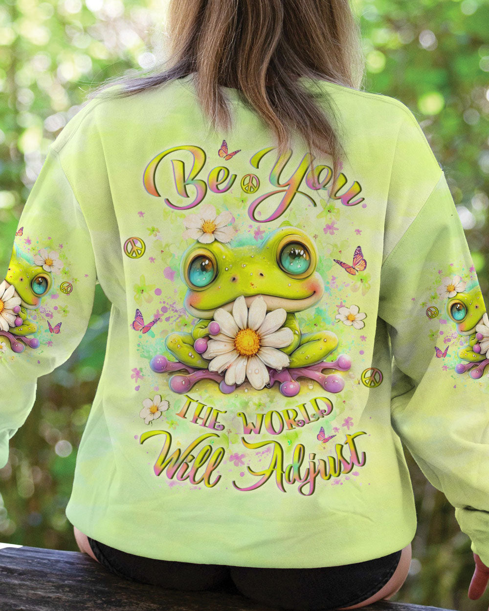 BE YOU THE WORLD WILL ADJUST FROG ALL OVER PRINT - YHLT1007252