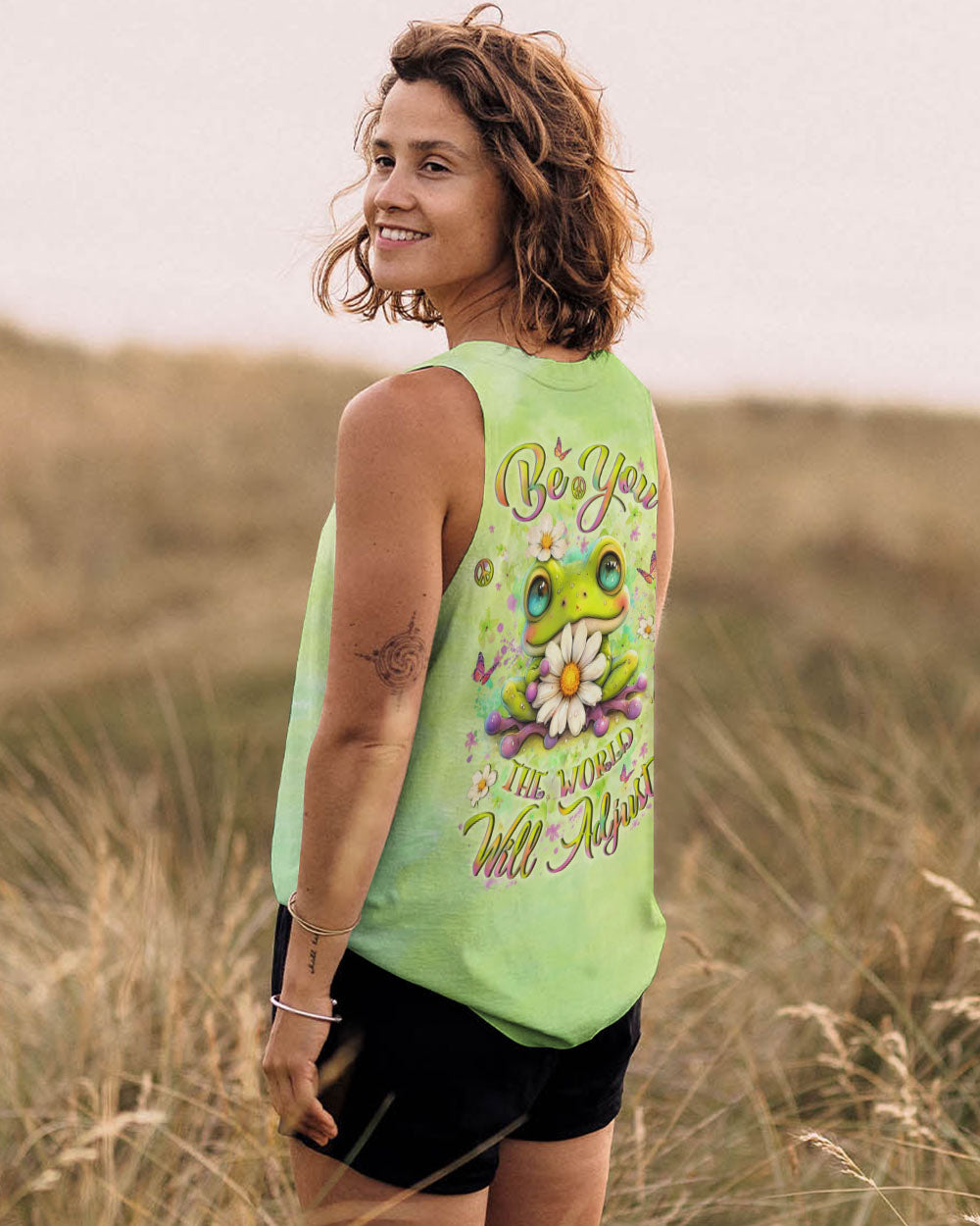 BE YOU THE WORLD WILL ADJUST FROG ALL OVER PRINT - YHLT1007252