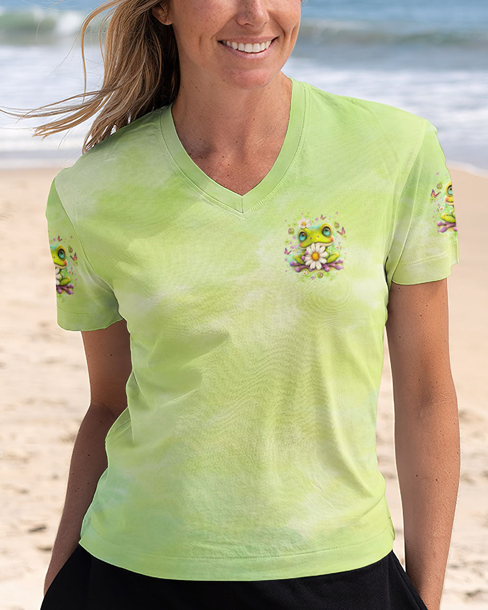 BE YOU THE WORLD WILL ADJUST FROG ALL OVER PRINT - YHLT1007252