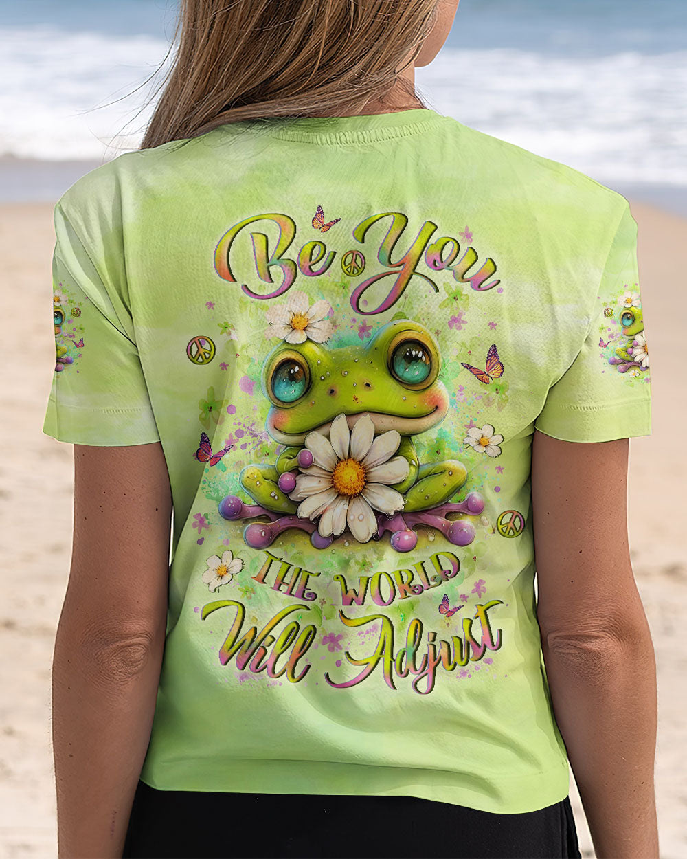 BE YOU THE WORLD WILL ADJUST FROG ALL OVER PRINT - YHLT1007252