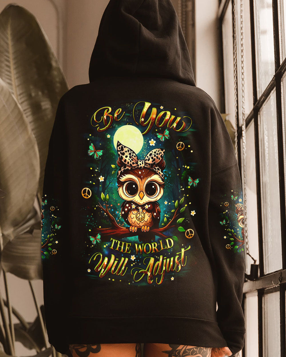 BE YOU THE WORLD WILL ADJUST OWL ALL OVER PRINT - YHLT1010251