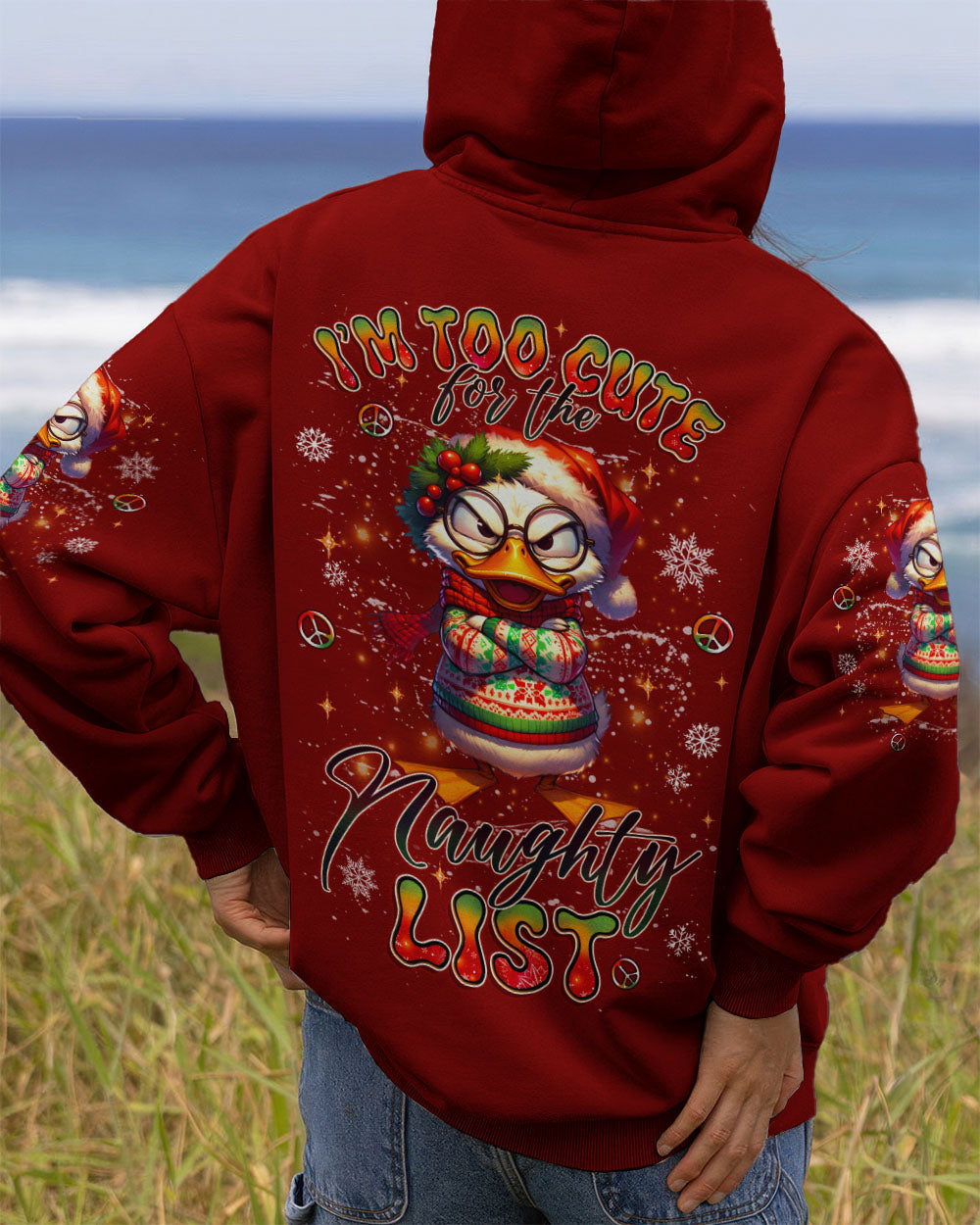 I’M TOO CUTE FOR THE NAUGHTY LIST CHRISTMAS DUCK ALL OVER PRINT - YHLT1011251