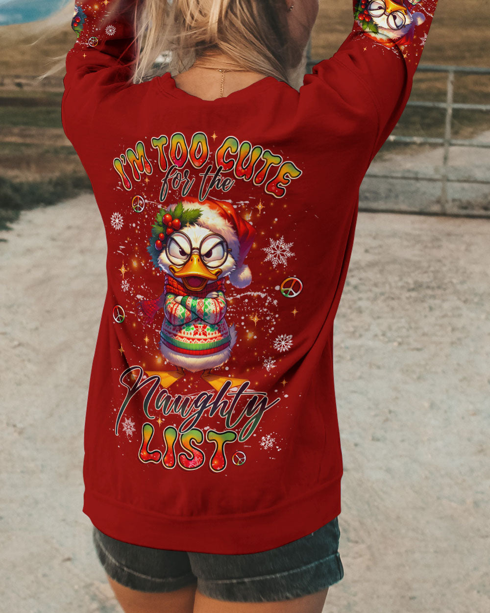 I’M TOO CUTE FOR THE NAUGHTY LIST CHRISTMAS DUCK ALL OVER PRINT - YHLT1011251