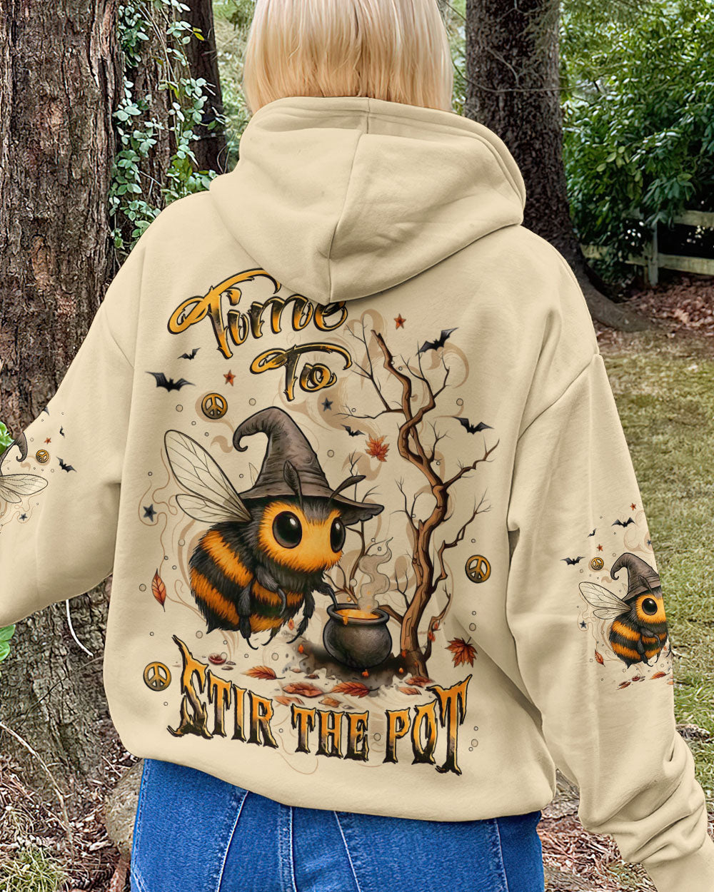 TIME TO STIR THE POT BEE WITCH HALLOWEEN ALL OVER PRINT - YHLT1107251