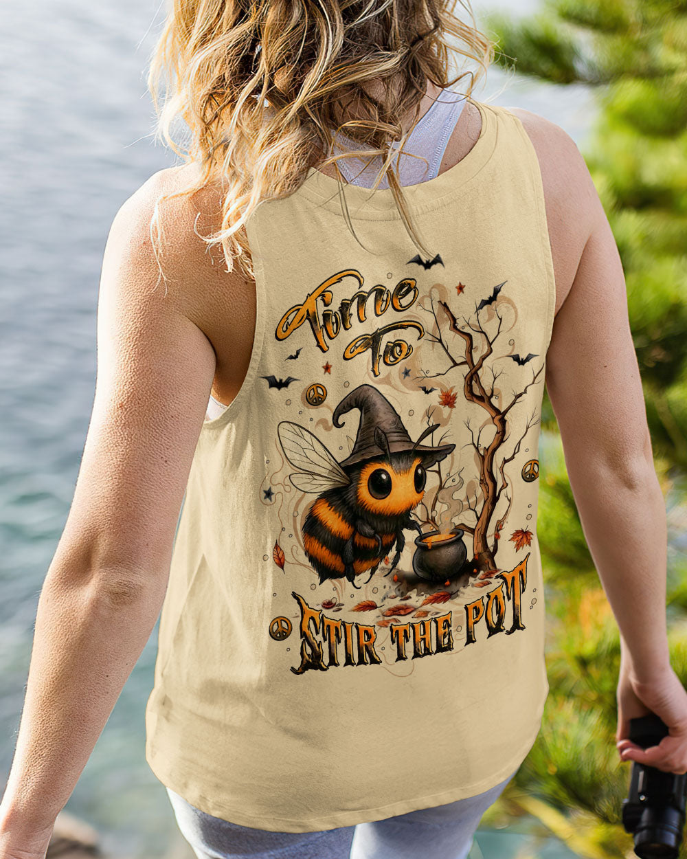 TIME TO STIR THE POT BEE WITCH HALLOWEEN ALL OVER PRINT - YHLT1107251