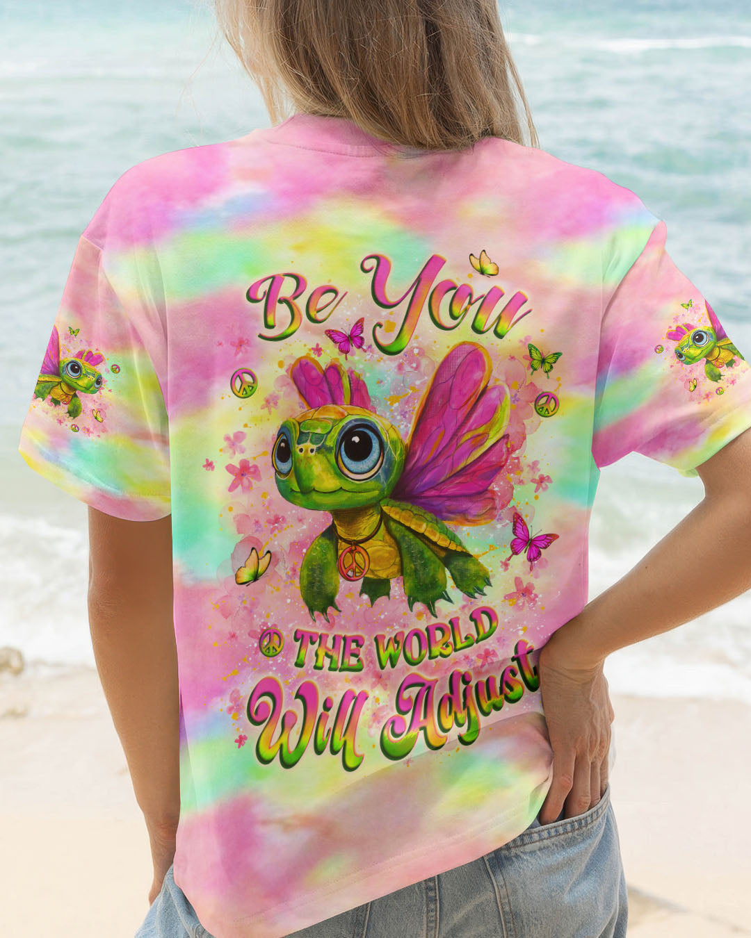 BE YOU THE WORLD WILL ADJUST TURTLE ALL OVER PRINT - YHLT1108254