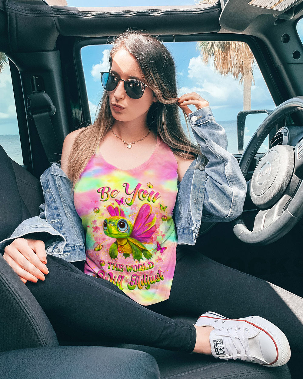 BE YOU THE WORLD WILL ADJUST TURTLE ALL OVER PRINT - YHLT1108254