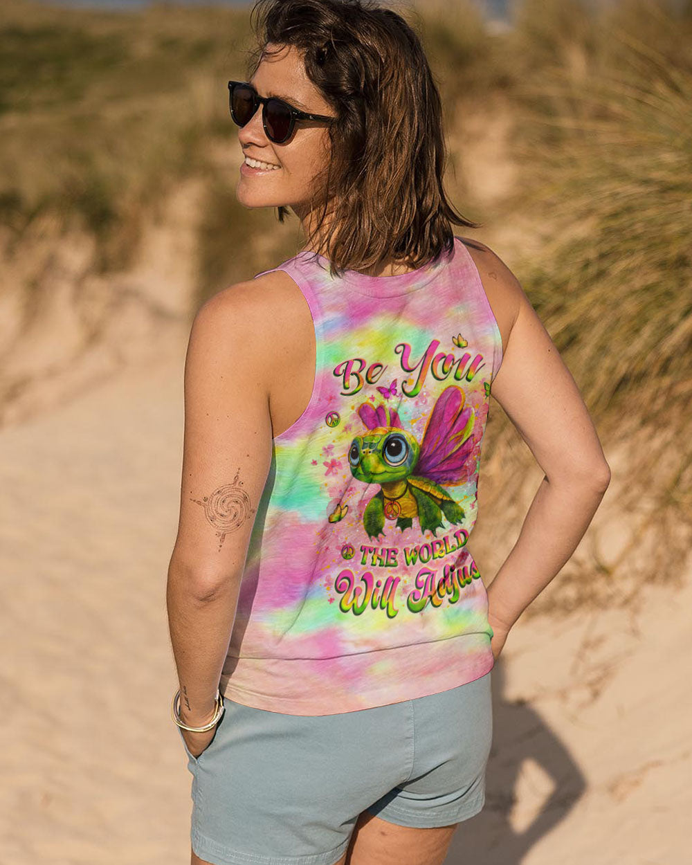 BE YOU THE WORLD WILL ADJUST TURTLE ALL OVER PRINT - YHLT1108254