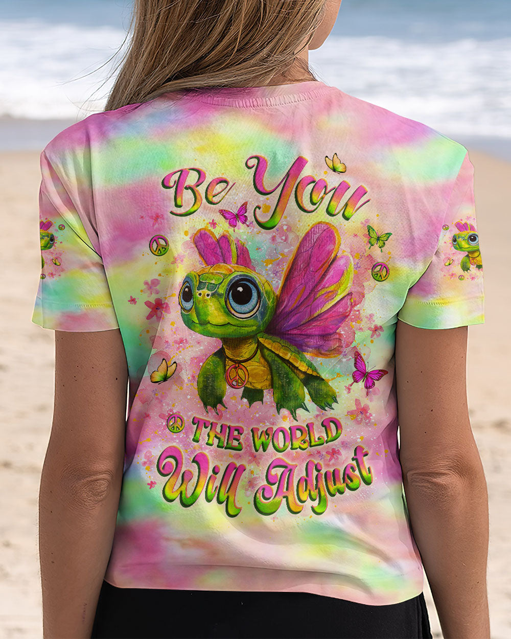 BE YOU THE WORLD WILL ADJUST TURTLE ALL OVER PRINT - YHLT1108254