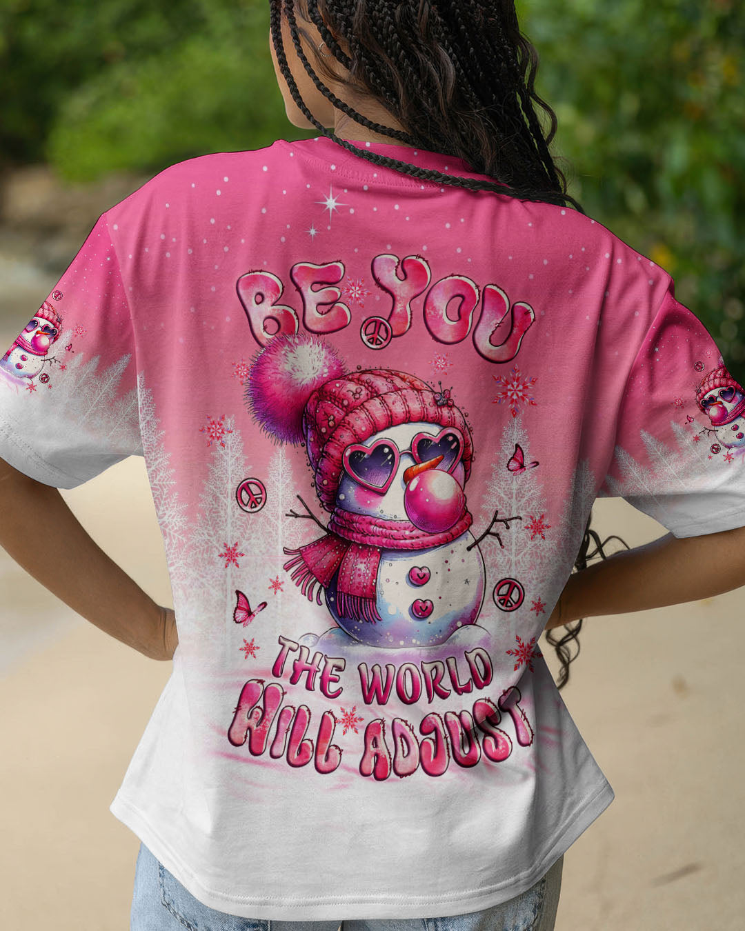 BE YOU THE WORLD WILL ADJUST SNOWMAN CHRISTMAS ALL OVER PRINT - YHLT1111252