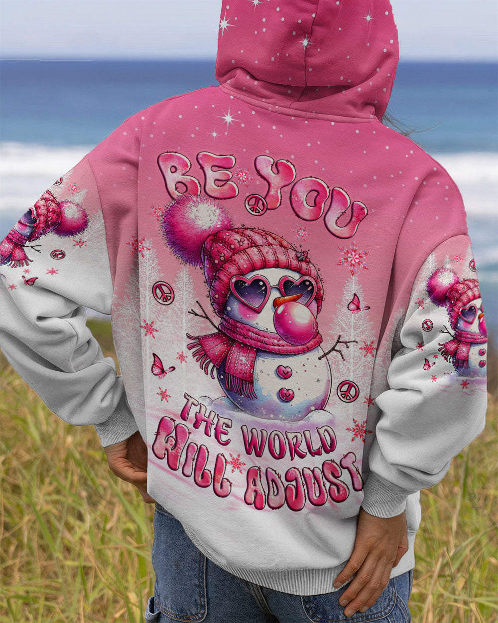 BE YOU THE WORLD WILL ADJUST SNOWMAN CHRISTMAS ALL OVER PRINT - YHLT1111252