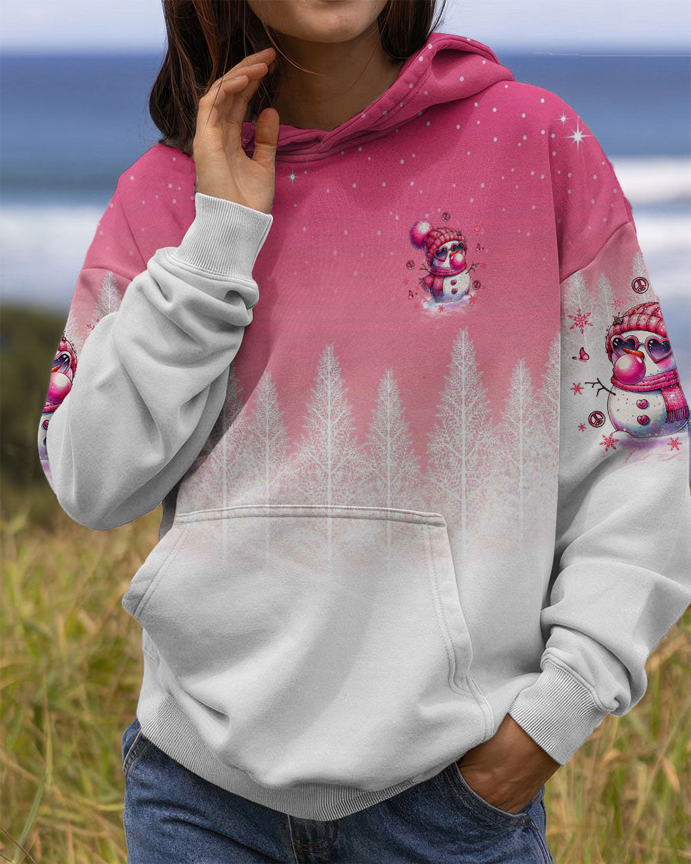 BE YOU THE WORLD WILL ADJUST SNOWMAN CHRISTMAS ALL OVER PRINT - YHLT1111252