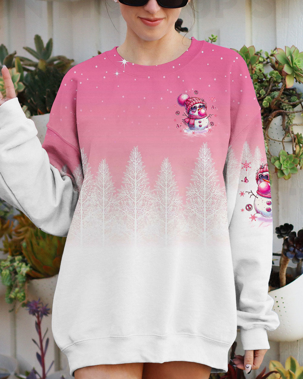 BE YOU THE WORLD WILL ADJUST SNOWMAN CHRISTMAS ALL OVER PRINT - YHLT1111252