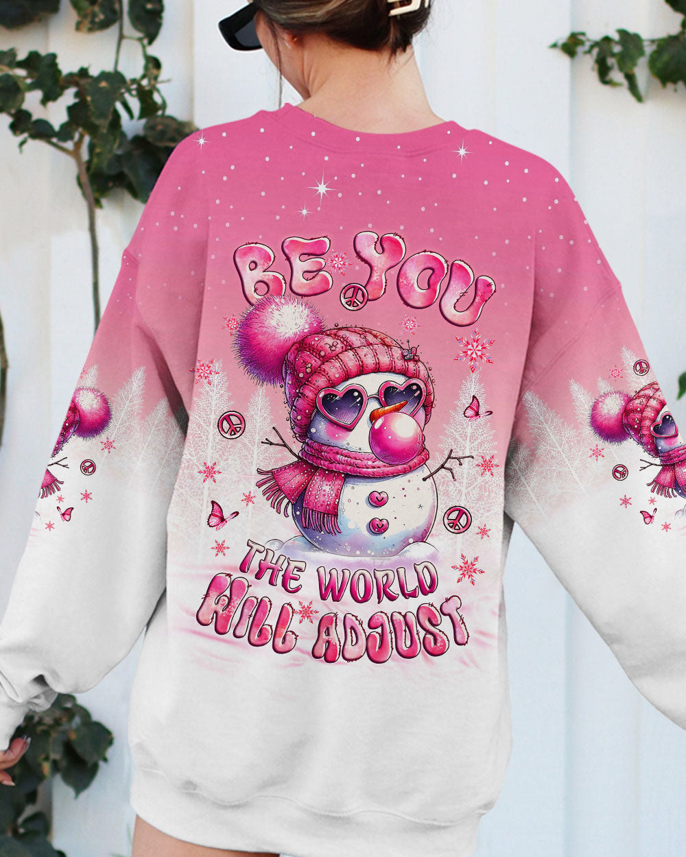 BE YOU THE WORLD WILL ADJUST SNOWMAN CHRISTMAS ALL OVER PRINT - YHLT1111252