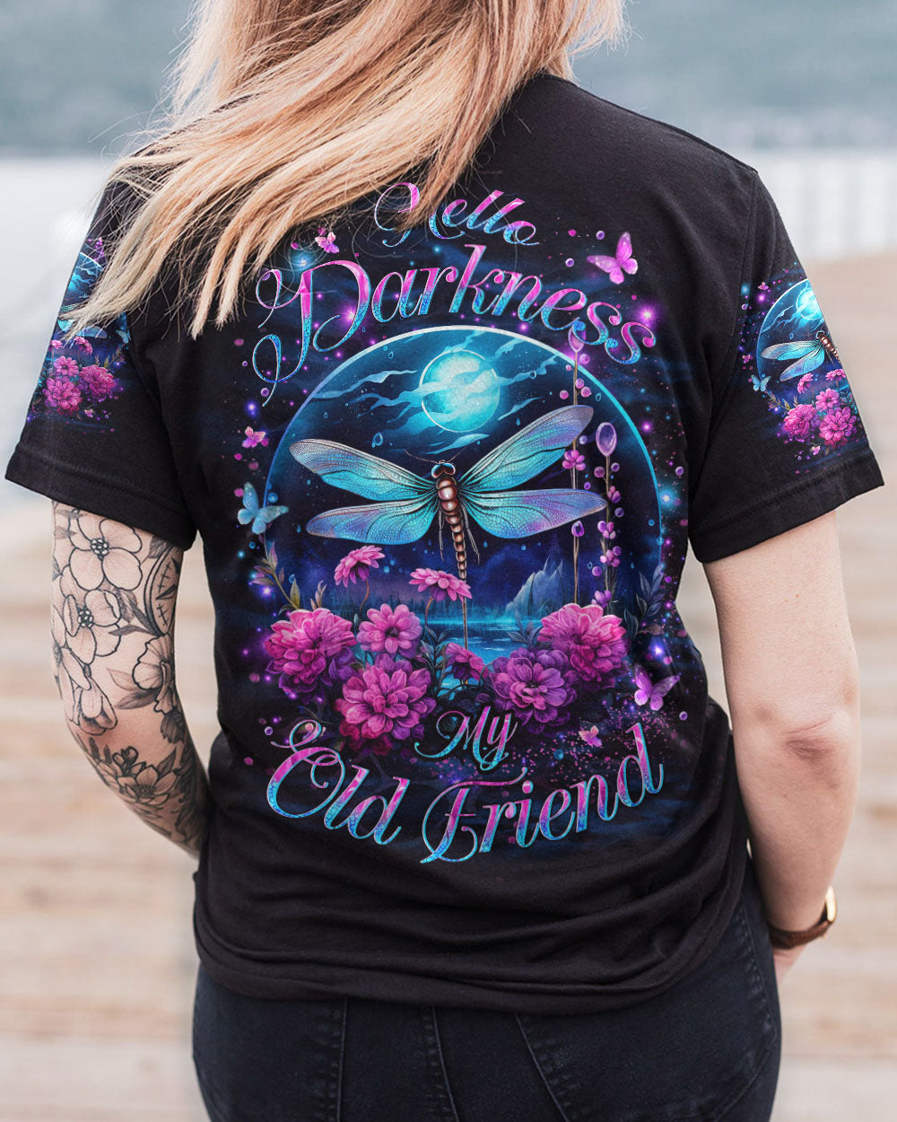 HELLO DARKNESS MY OLD FRIEND DRAGONFLY ALL OVER PRINT - YHLT1112232