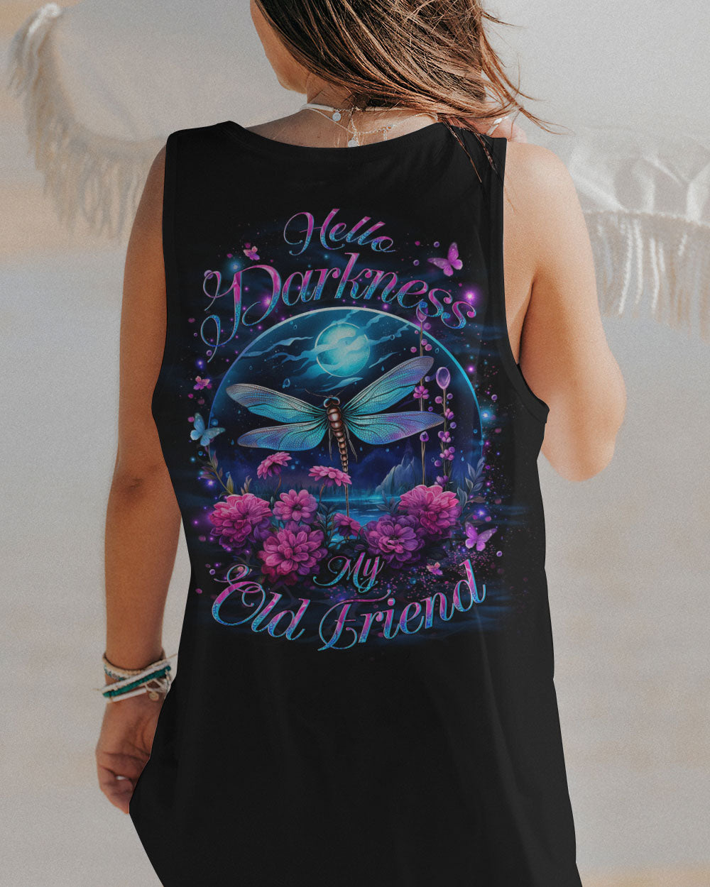 HELLO DARKNESS MY OLD FRIEND DRAGONFLY ALL OVER PRINT - YHLT1112232
