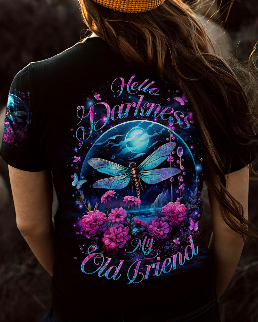 HELLO DARKNESS MY OLD FRIEND DRAGONFLY ALL OVER PRINT - YHLT1112232