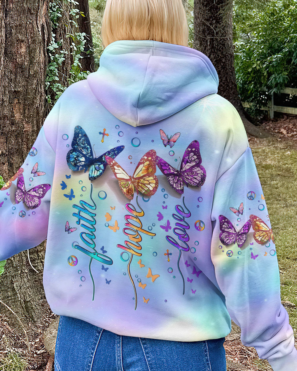 FAITH HOPE LOVE BUTTERFLY ALL OVER PRINT - YHLT1202253