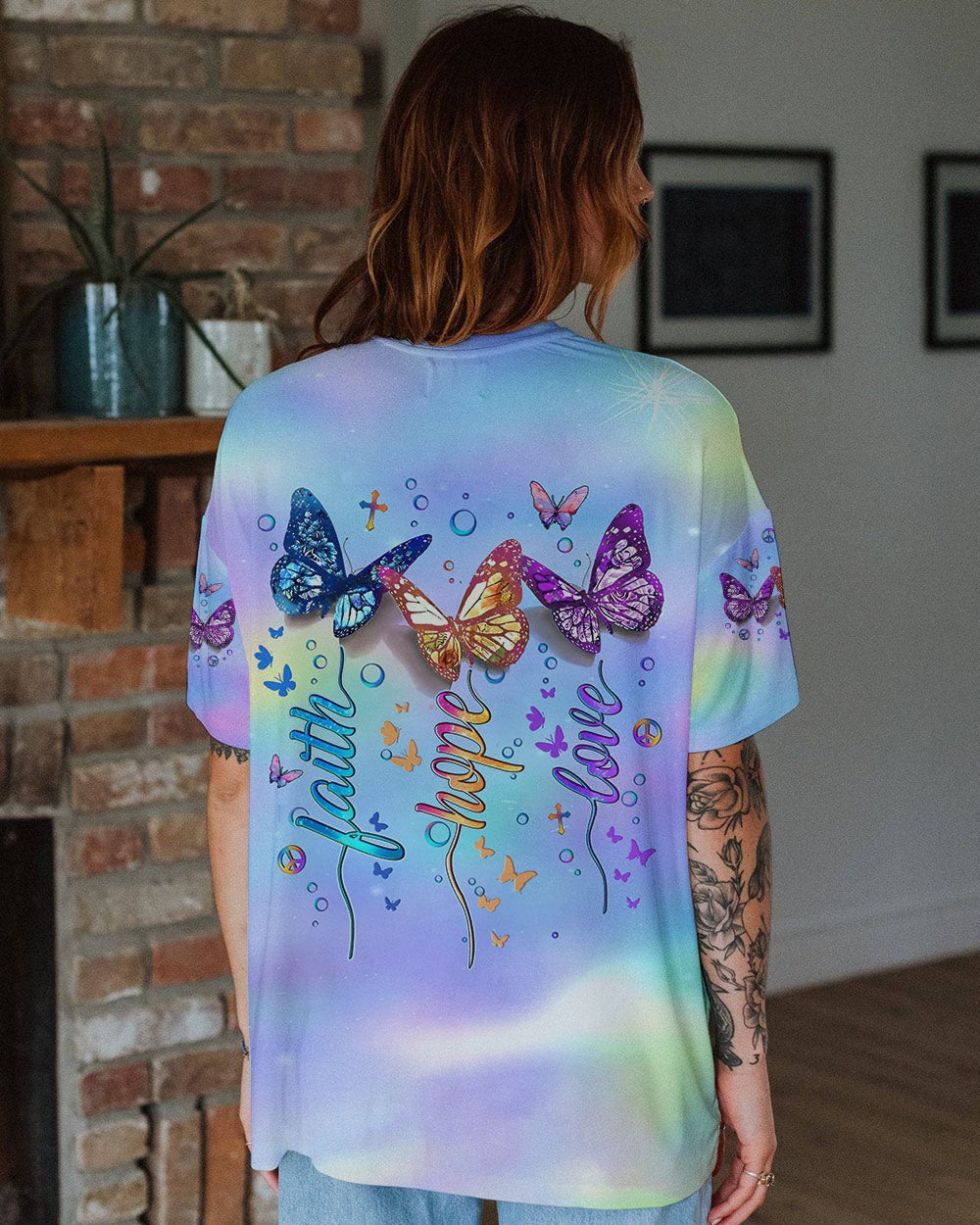 FAITH HOPE LOVE BUTTERFLY ALL OVER PRINT - YHLT1202253