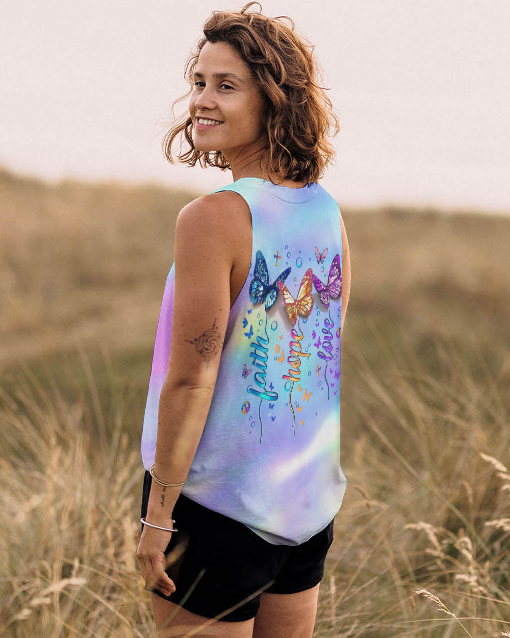 FAITH HOPE LOVE BUTTERFLY ALL OVER PRINT - YHLT1202253