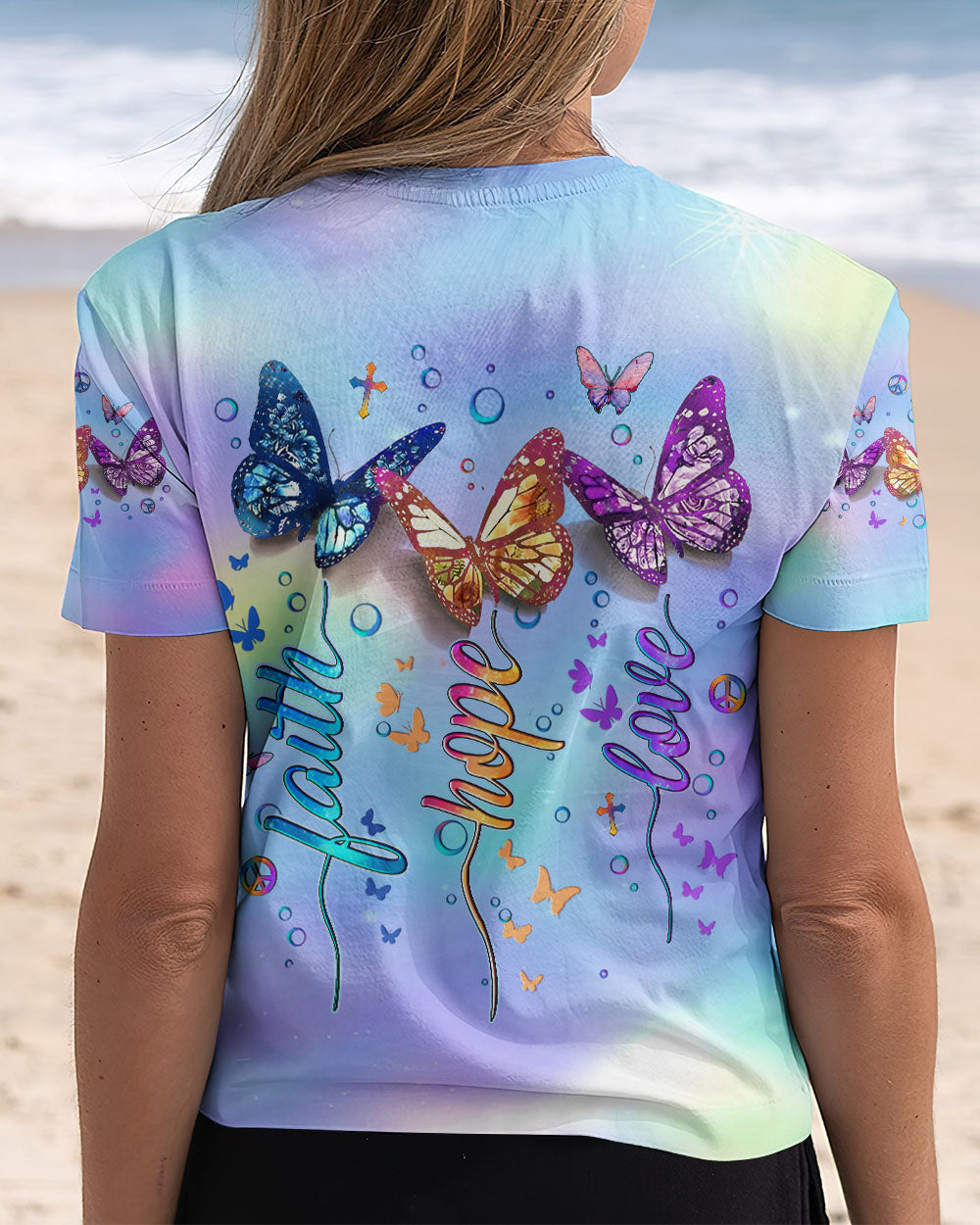 FAITH HOPE LOVE BUTTERFLY ALL OVER PRINT - YHLT1202253