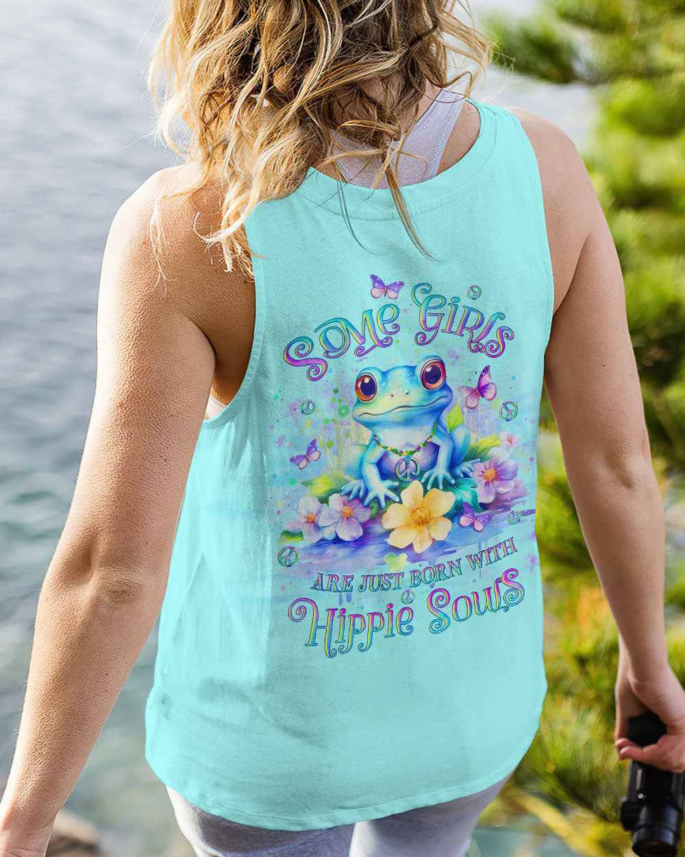 SOME GIRLS ARE JUST BORN WITH HIPPIE SOULS FROG ALL OVER PRINT - YHLT1212232