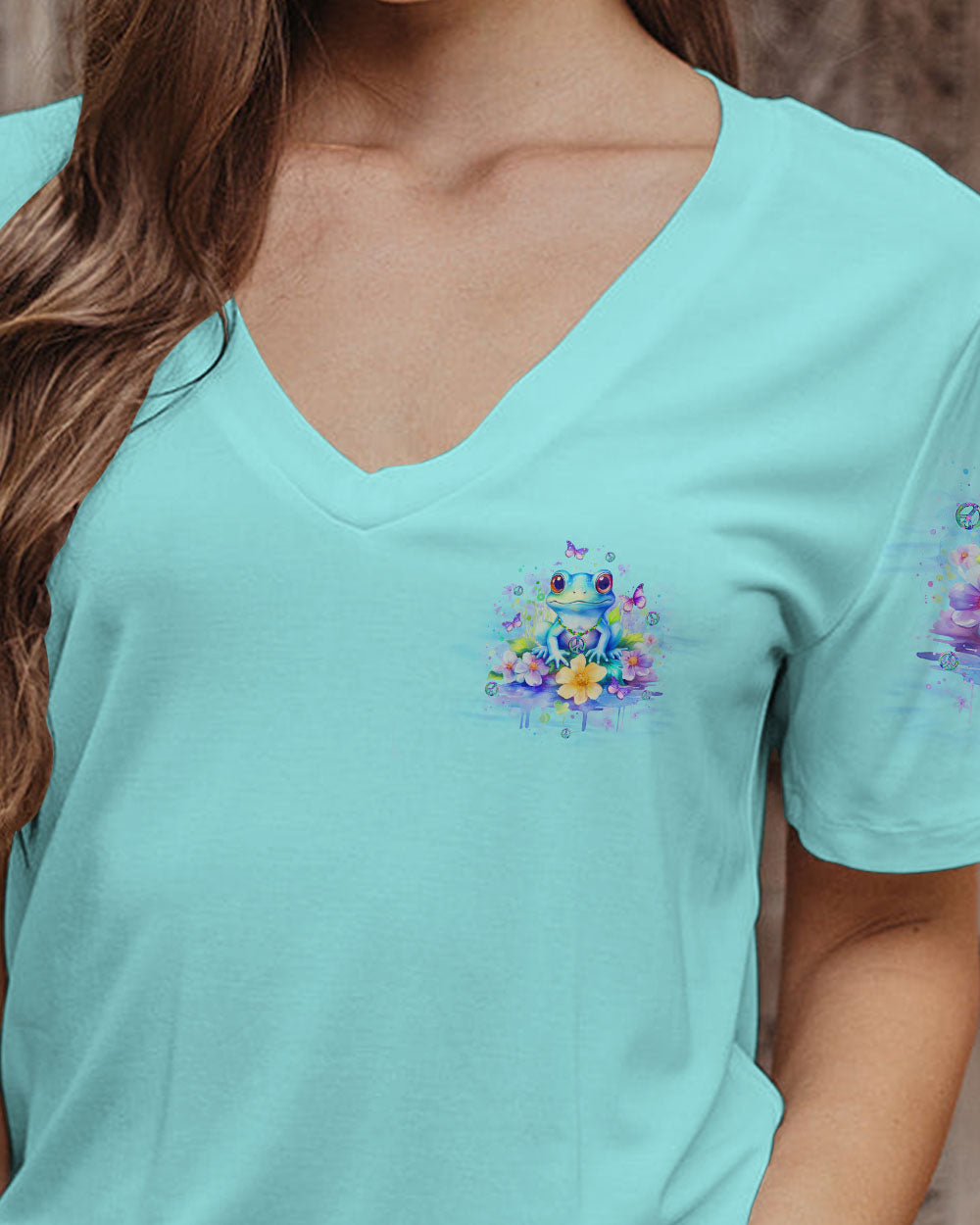 SOME GIRLS ARE JUST BORN WITH HIPPIE SOULS FROG ALL OVER PRINT - YHLT1212232