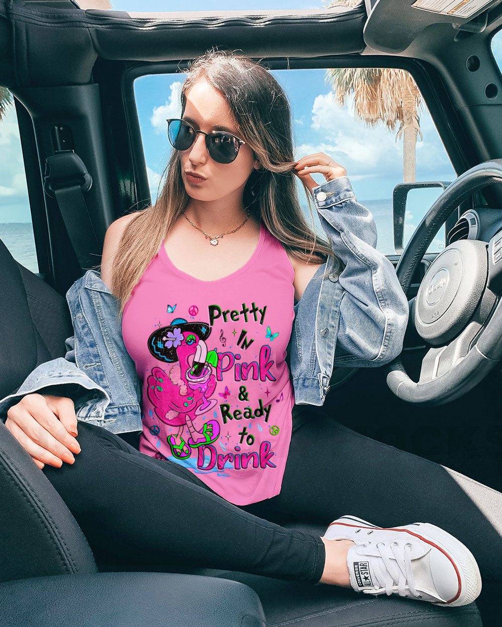 PRETTY IN PINK FLAMINGO ALL OVER PRINT - YHLT1404251