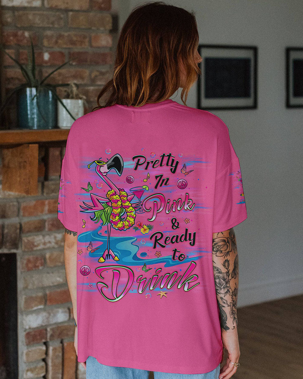PRETTY IN PINK FLAMINGO ALL OVER PRINT - YHLT1406242