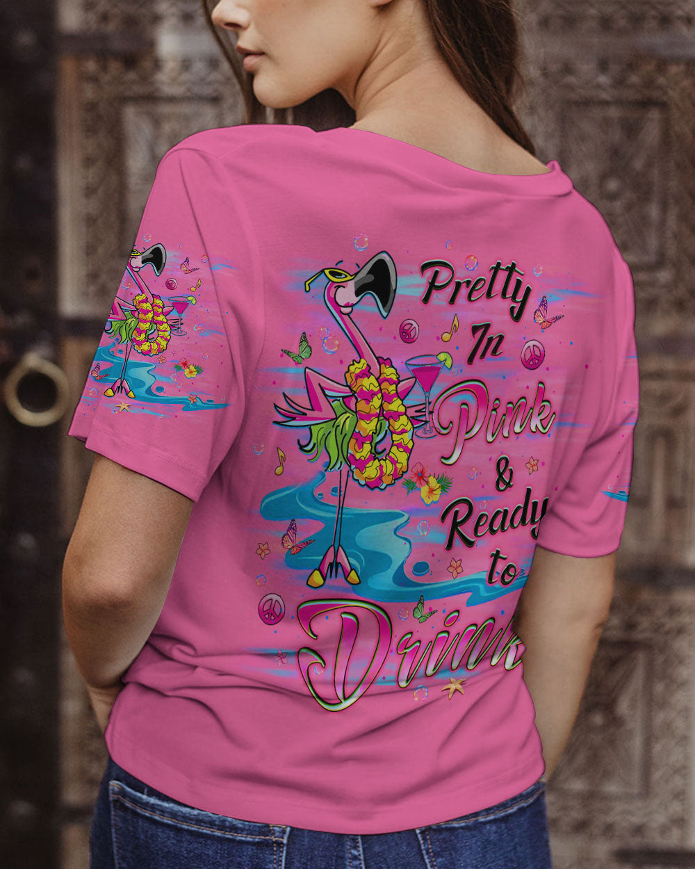 PRETTY IN PINK FLAMINGO ALL OVER PRINT - YHLT1406242