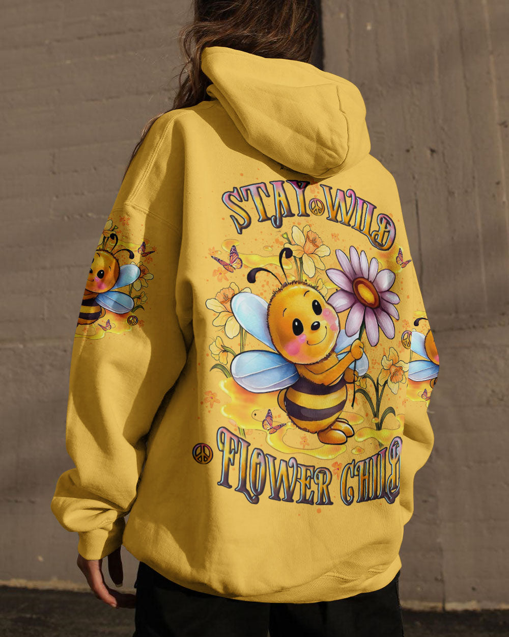 STAY WILD FLOWER CHILD BEE ALL OVER PRINT - YHLT1407252