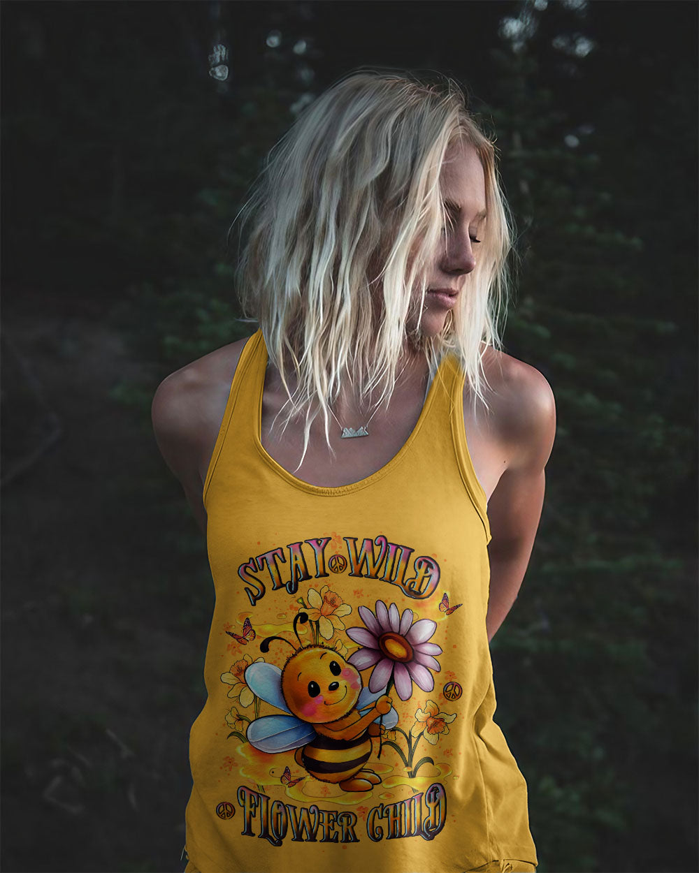 STAY WILD FLOWER CHILD BEE ALL OVER PRINT - YHLT1407252