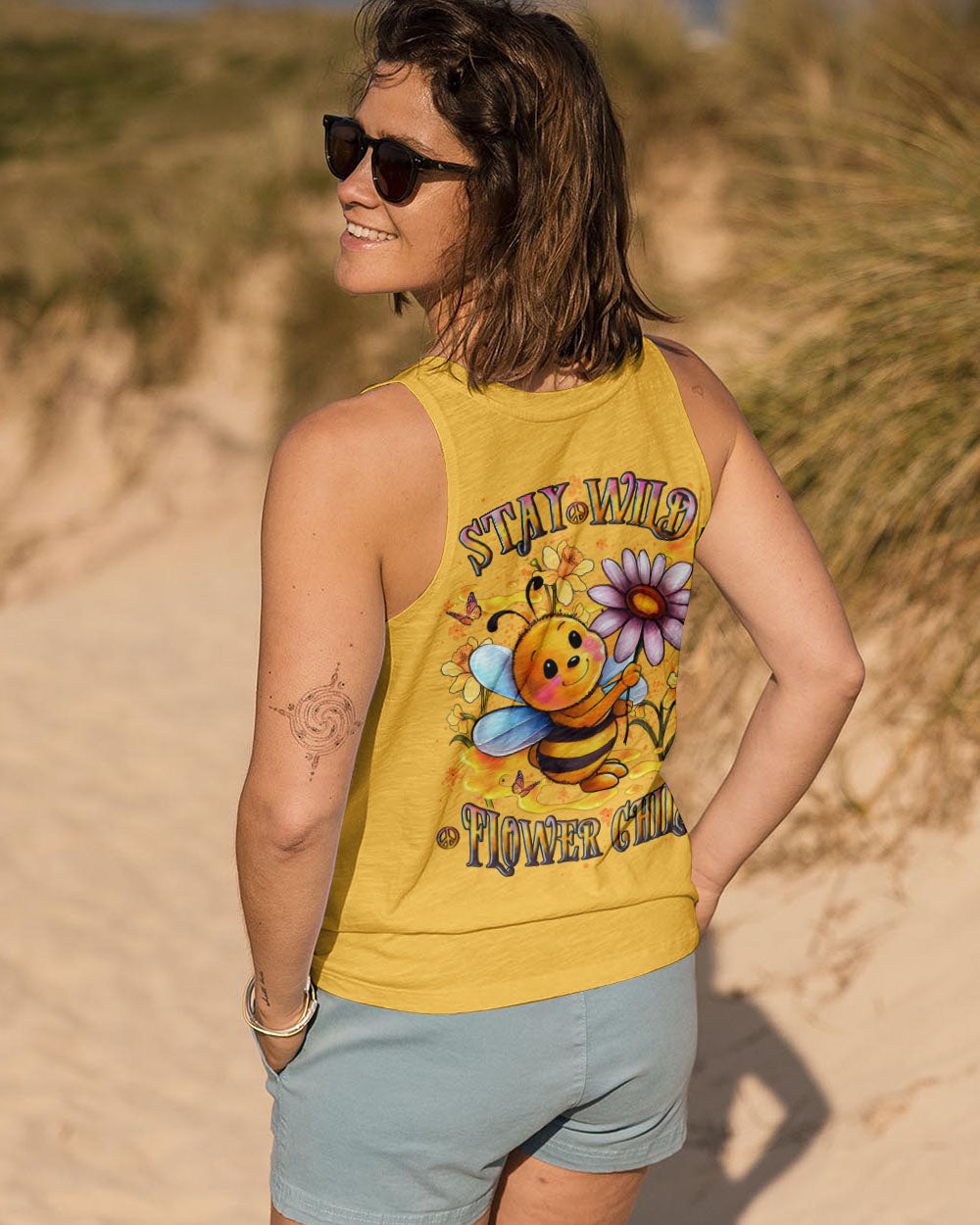 STAY WILD FLOWER CHILD BEE ALL OVER PRINT - YHLT1407252