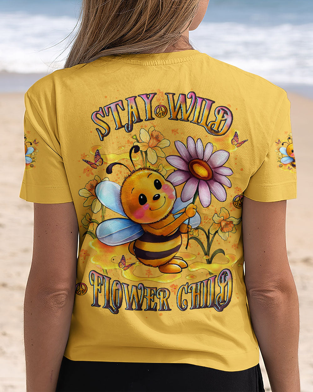 STAY WILD FLOWER CHILD BEE ALL OVER PRINT - YHLT1407252