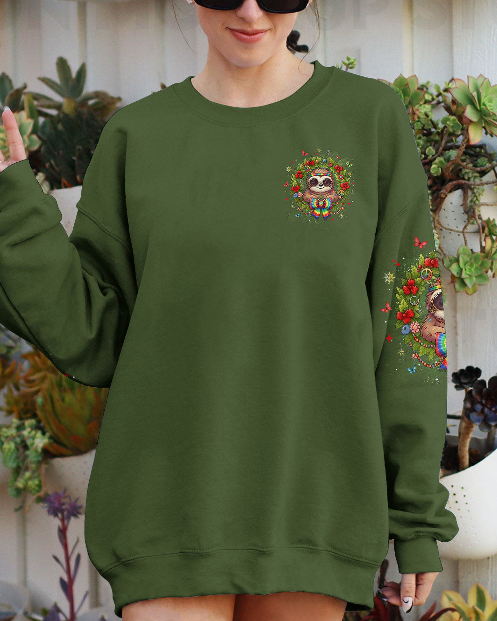 BE YOU THE WORLD WILL ADJUST SLOTH CHRISTMAS ALL OVER PRINT - YHLT1411252