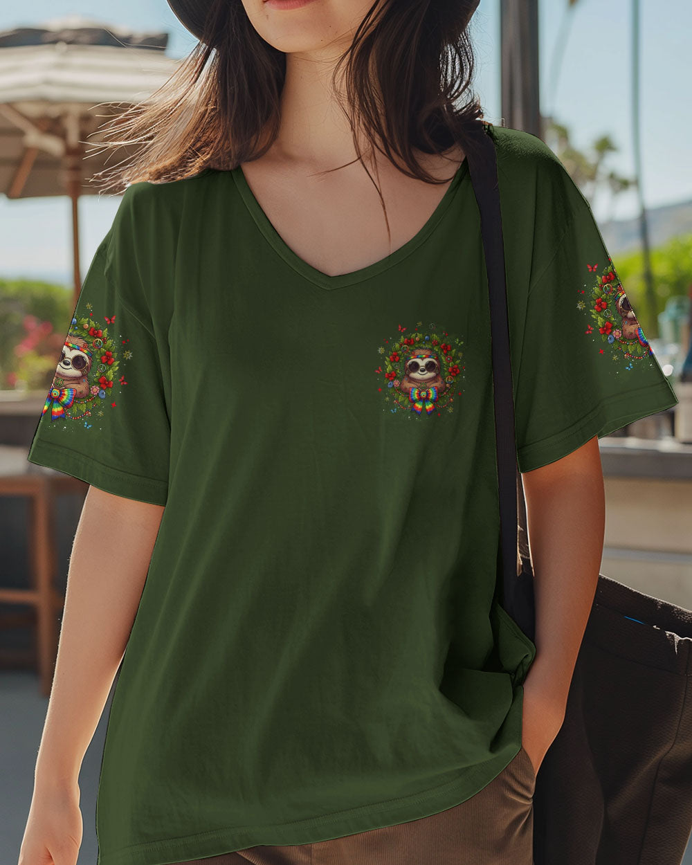 BE YOU THE WORLD WILL ADJUST SLOTH CHRISTMAS ALL OVER PRINT - YHLT1411252