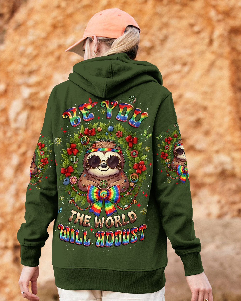 BE YOU THE WORLD WILL ADJUST SLOTH CHRISTMAS ALL OVER PRINT - YHLT1411252