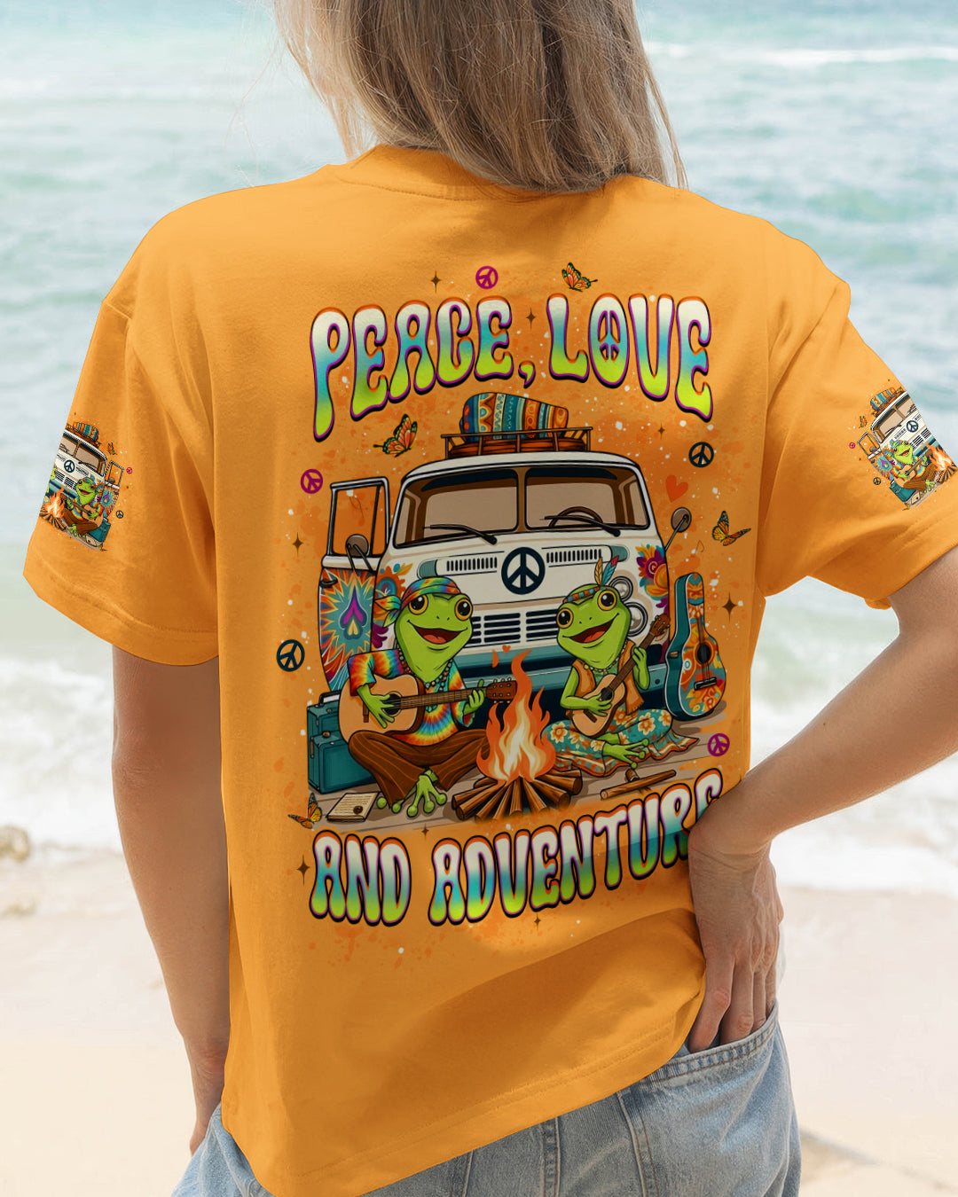 PEACE LOVE AND ADVENTURE COUPLE ALL OVER PRINT - YHLT1501261