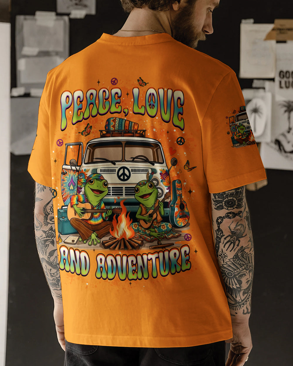 PEACE LOVE AND ADVENTURE COUPLE ALL OVER PRINT - YHLT1501261