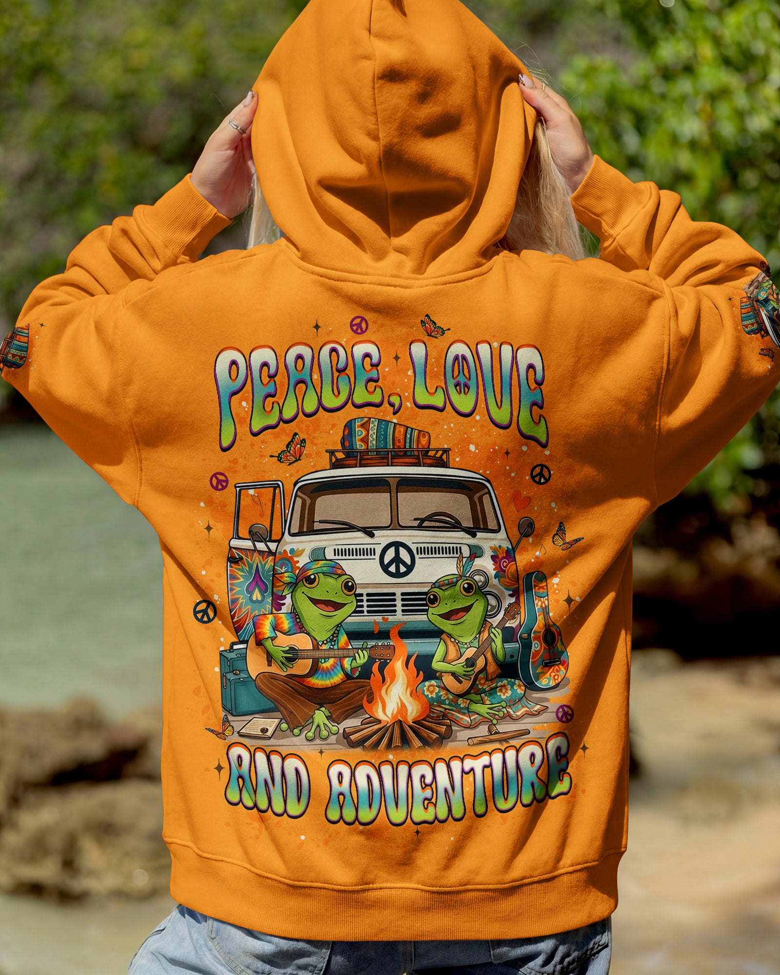 PEACE LOVE AND ADVENTURE COUPLE ALL OVER PRINT - YHLT1501261