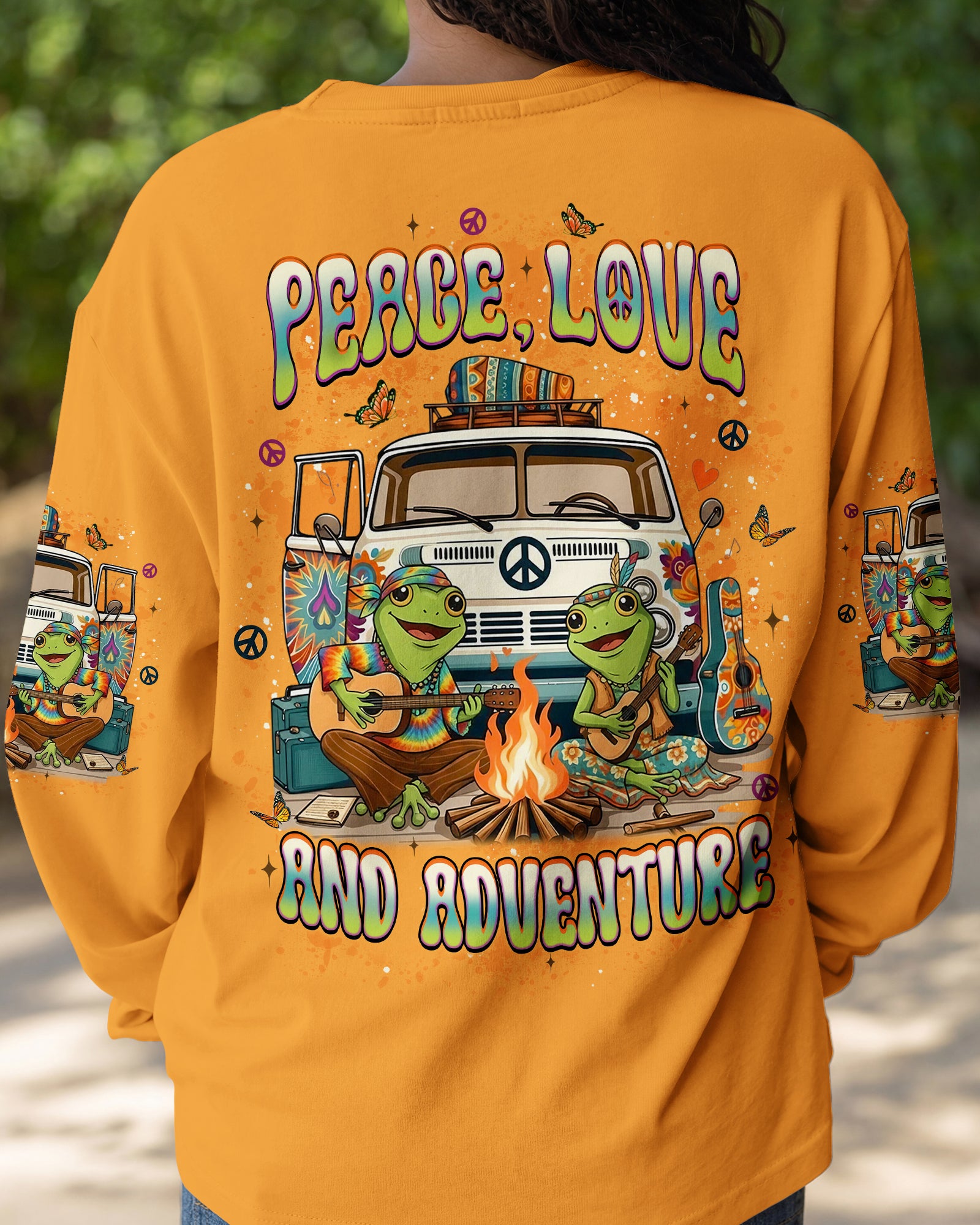 PEACE LOVE AND ADVENTURE COUPLE ALL OVER PRINT - YHLT1501261