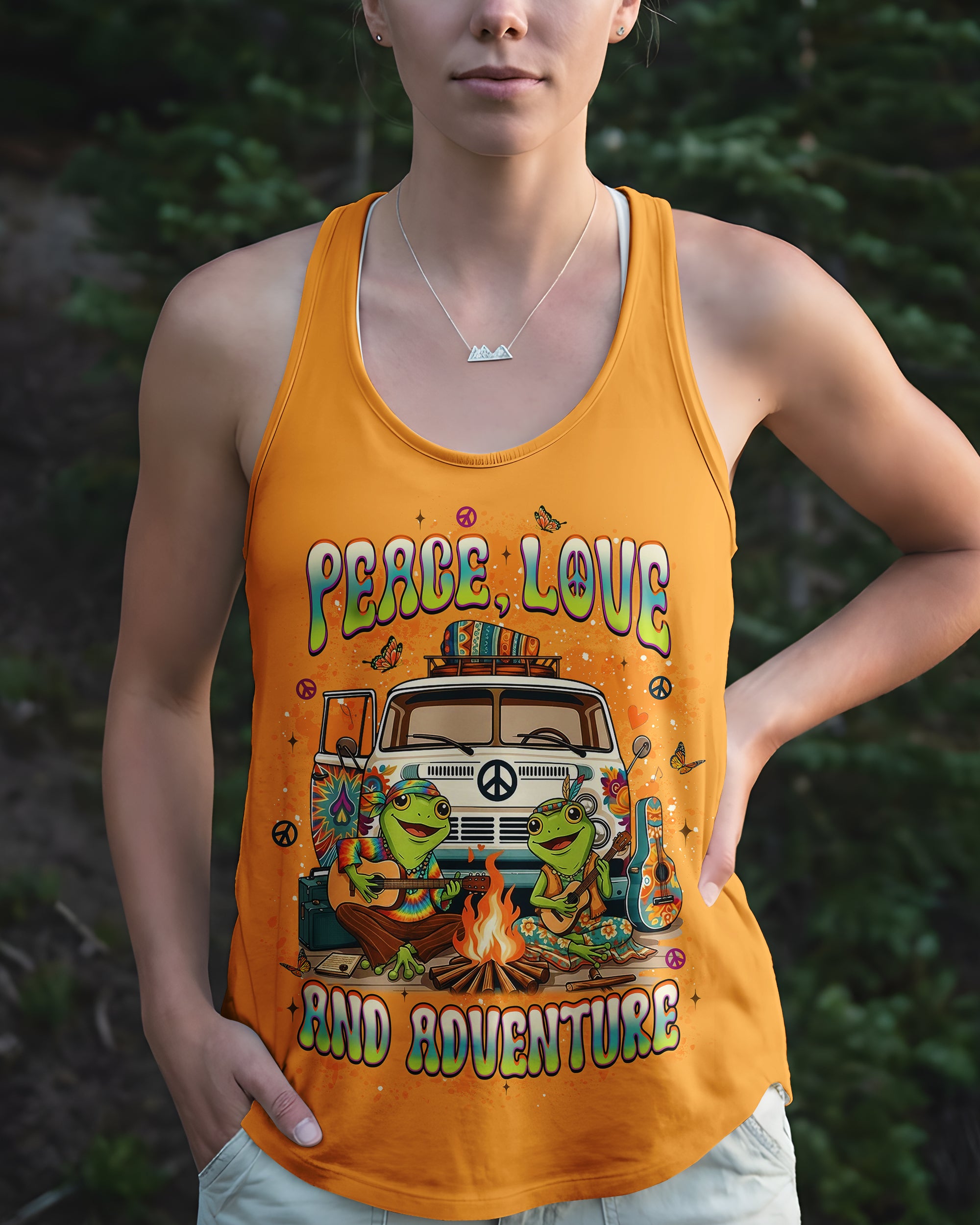 PEACE LOVE AND ADVENTURE COUPLE ALL OVER PRINT - YHLT1501261