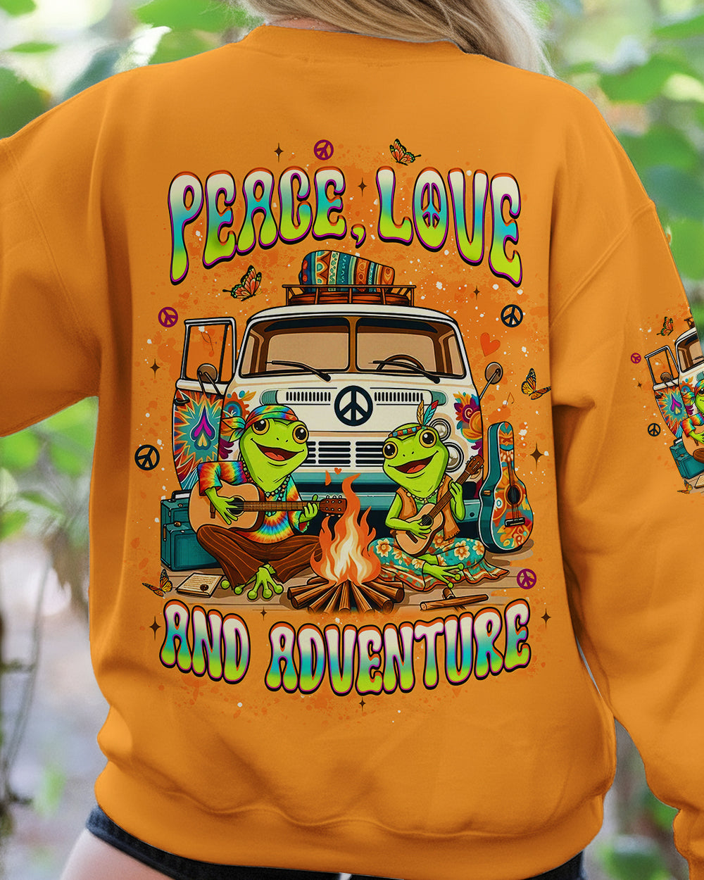 PEACE LOVE AND ADVENTURE COUPLE ALL OVER PRINT - YHLT1501261