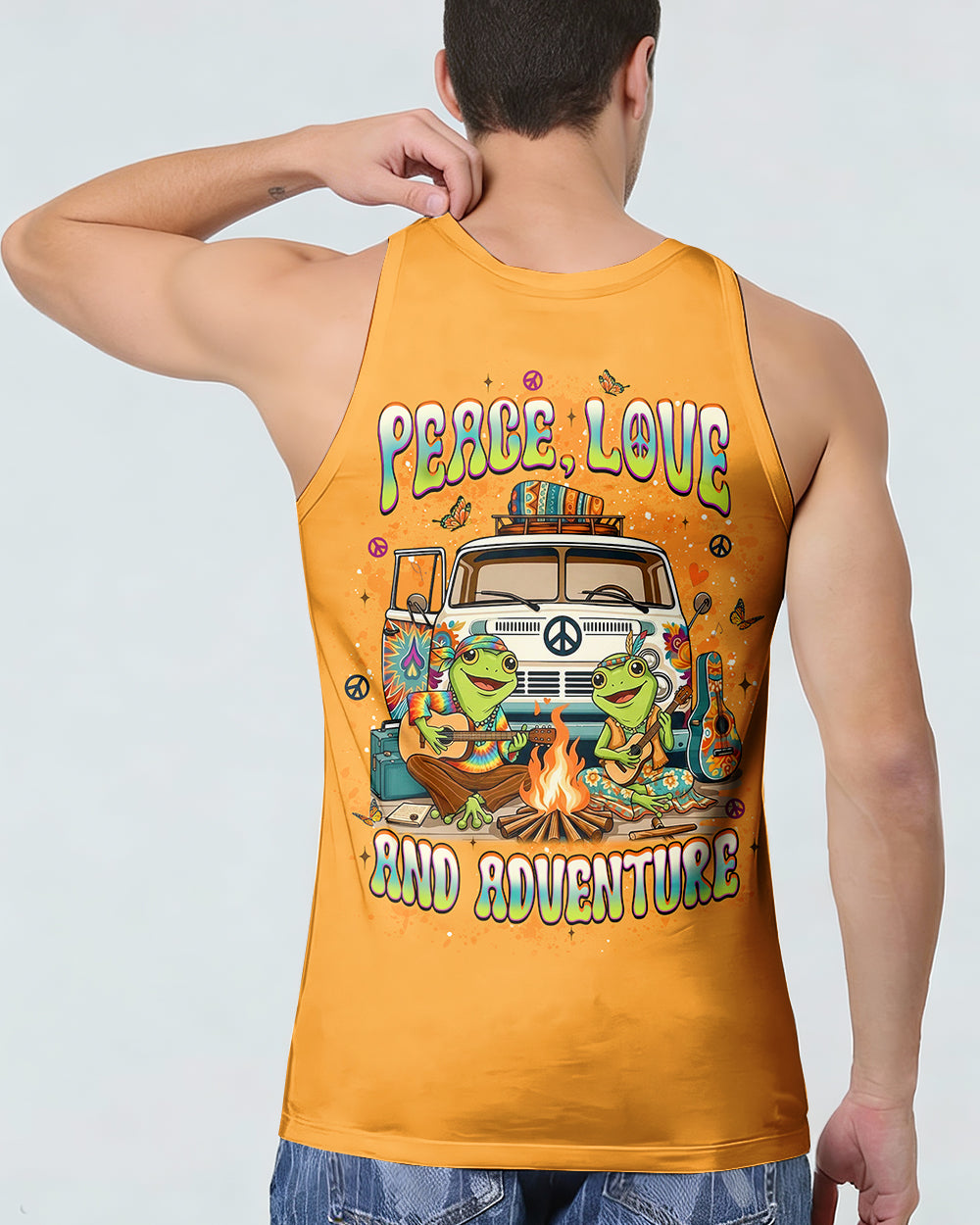 PEACE LOVE AND ADVENTURE COUPLE ALL OVER PRINT - YHLT1501261