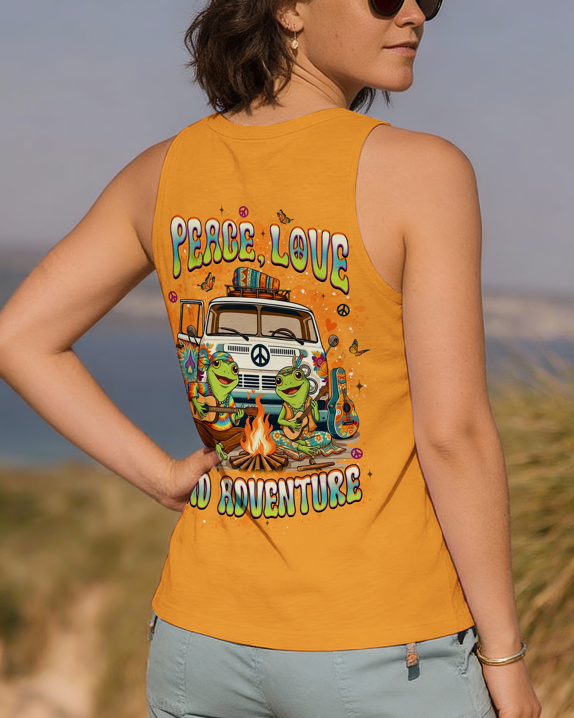 PEACE LOVE AND ADVENTURE COUPLE ALL OVER PRINT - YHLT1501261