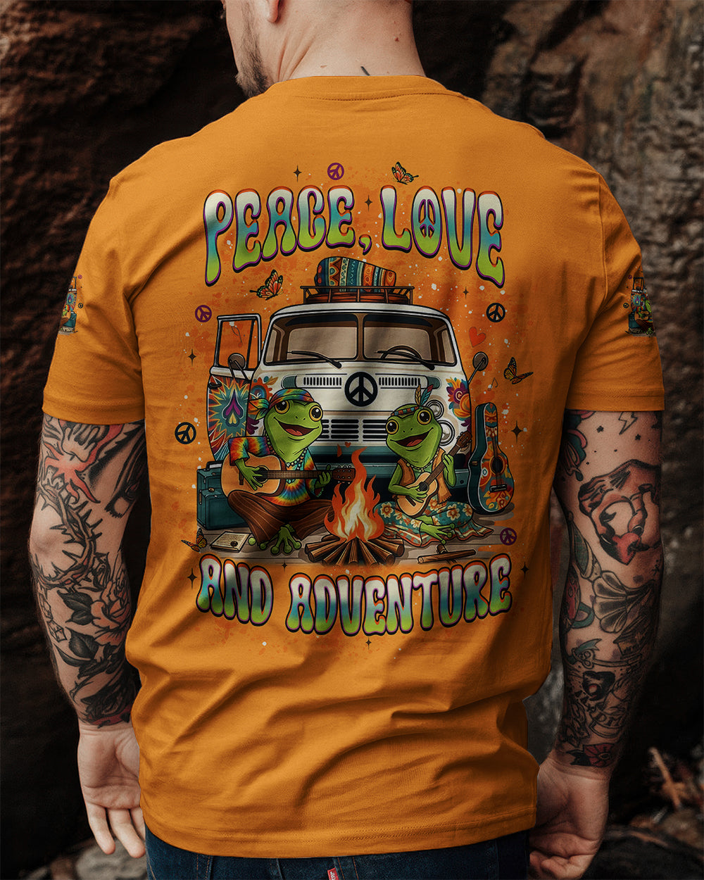 PEACE LOVE AND ADVENTURE COUPLE ALL OVER PRINT - YHLT1501261