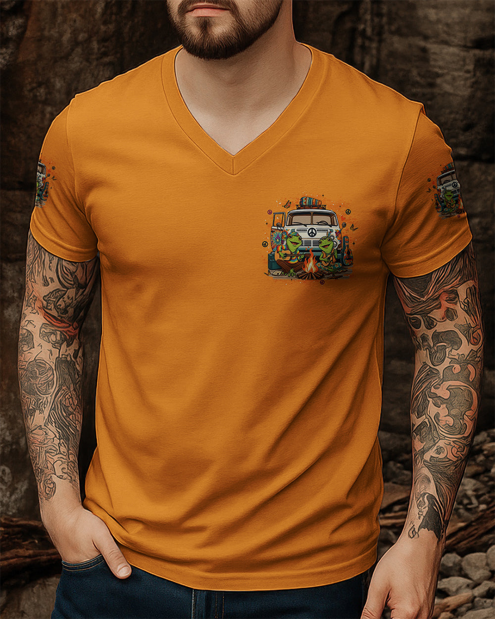 PEACE LOVE AND ADVENTURE COUPLE ALL OVER PRINT - YHLT1501261